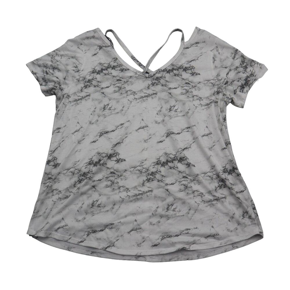 Grayson Threads Shirt Womens XXL White Gray Short Sleeve VNeck Pullover T Shirt